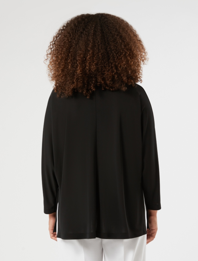 Interlock jersey cardigan - BLACK - Marina Rinaldi - 4