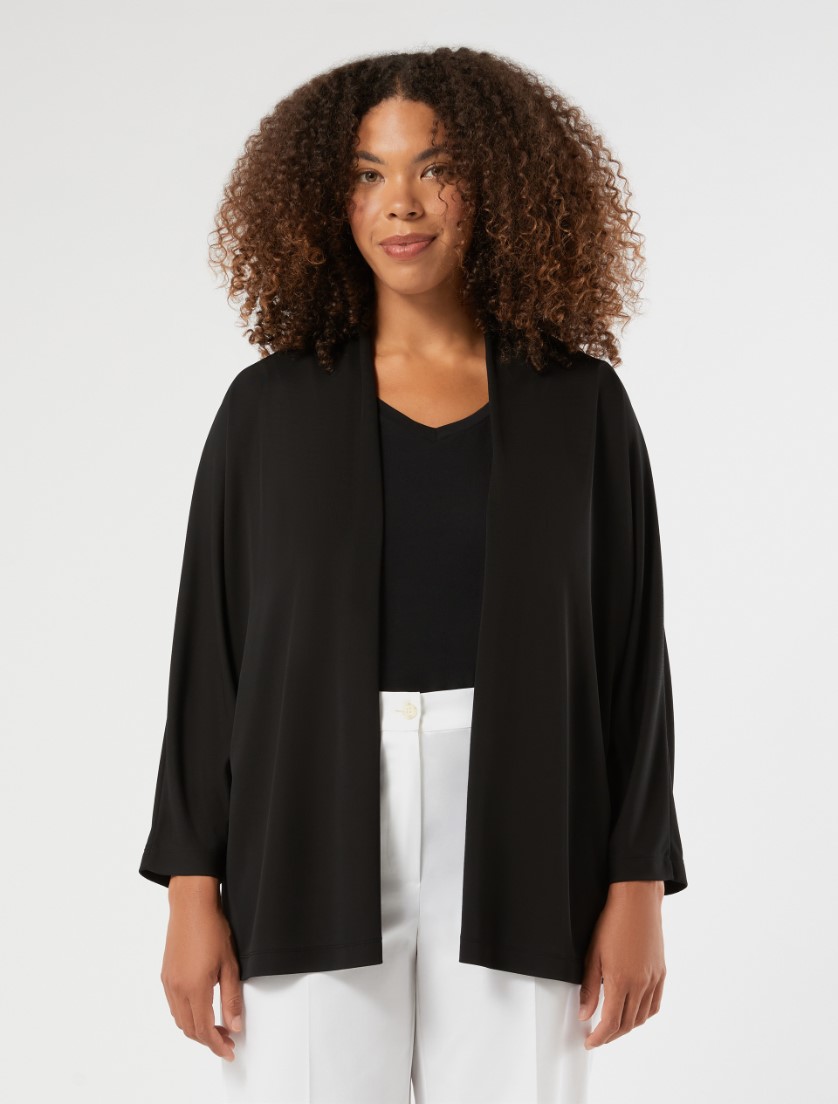Cardigan in jersey interlock - NERO - Marina Rinaldi - 3