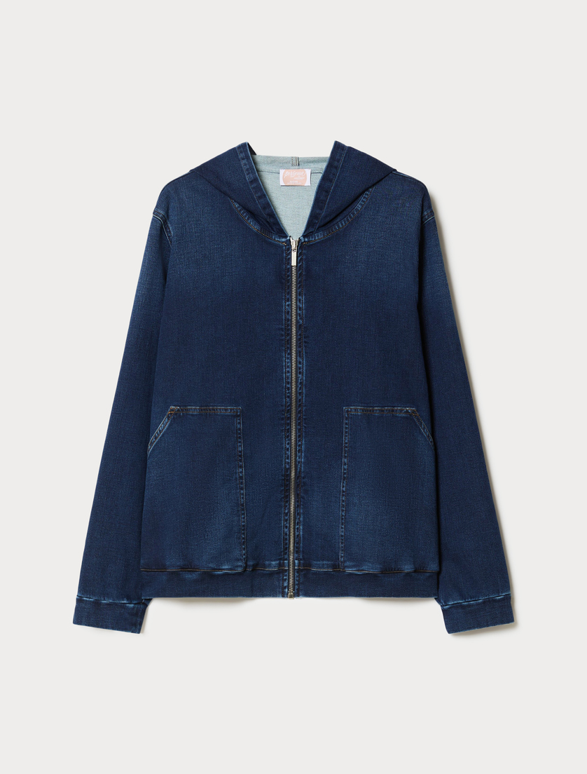 Giacca in scuba tecnico - BLU NOTTE - Marina Rinaldi