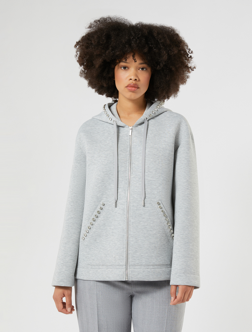 Sweat-shirt en jersey scuba - GRIS PERLE - Marina Rinaldi - 3