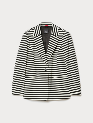 Striped jersey blazer jacket - Marina Rinaldi