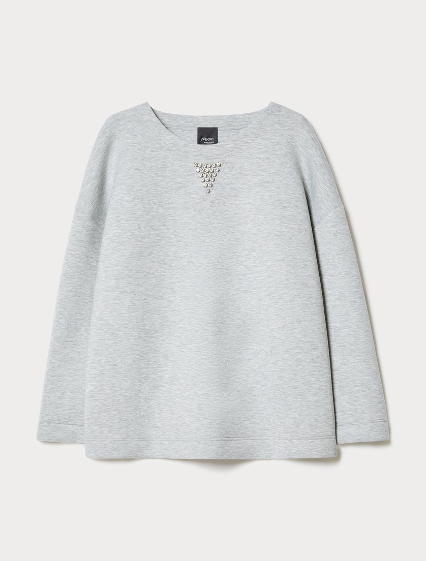 Felpa in scuba - GRIGIO PERLA - Marina Rinaldi