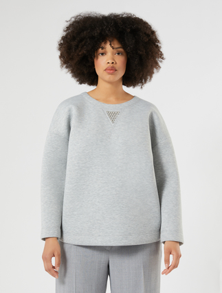 Sweat-shirt en scuba - GRIS PERLE
