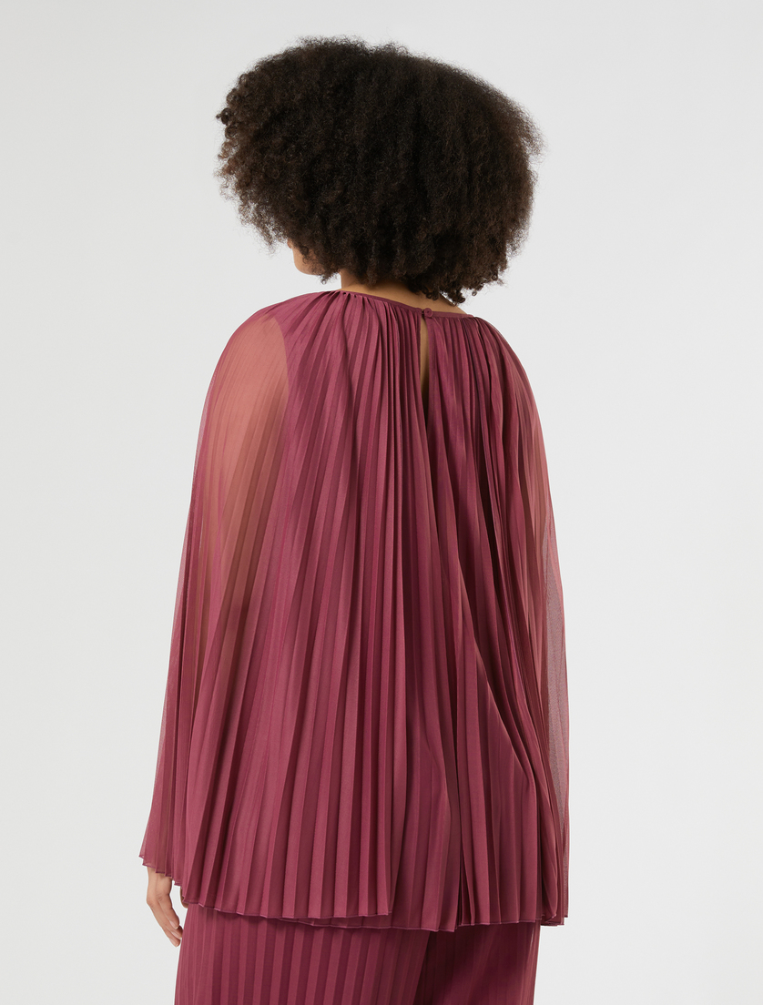 Pleated jersey blouse - DARK PINK - Marina Rinaldi - 4