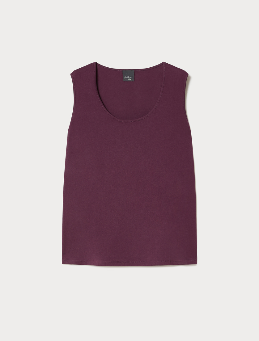 Canotta in jersey di cotone - PRUGNA - Marina Rinaldi