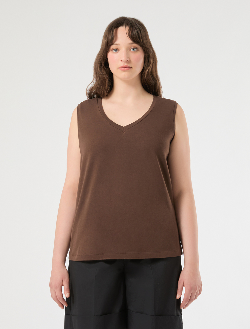 Top in jersey di cotone - CACAO - Marina Rinaldi - 3