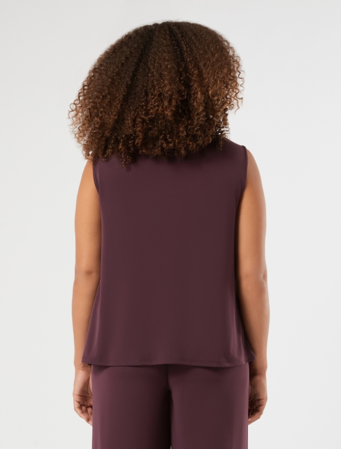 Crepe interlock jersey vest top - PLUM - Marina Rinaldi - 4