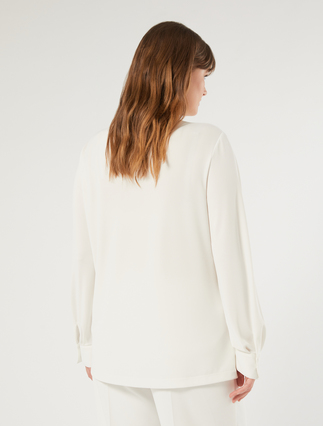 Fluid jersey shirt - WHITE - Marina Rinaldi - 4