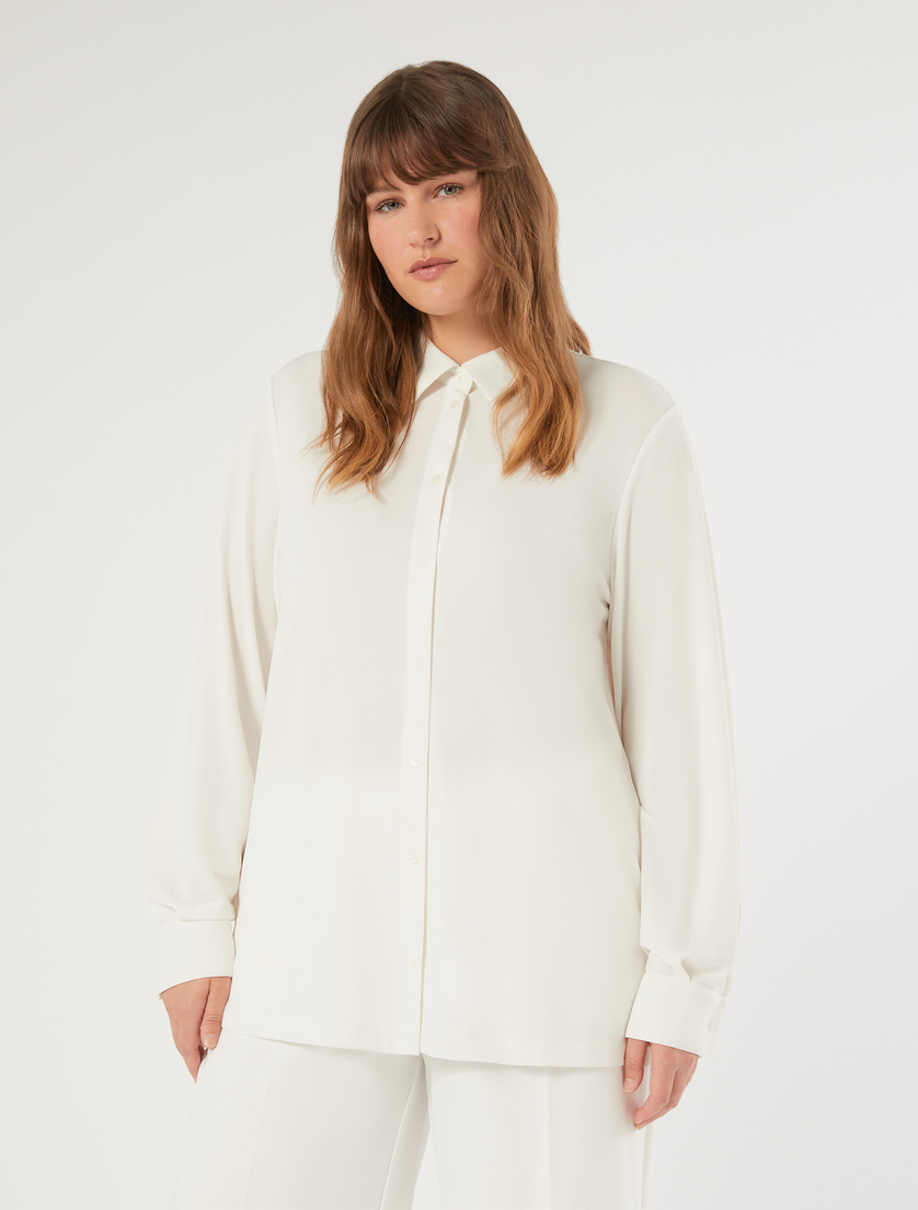 Camicia in jersey fluido - BIANCO - Marina Rinaldi - 3