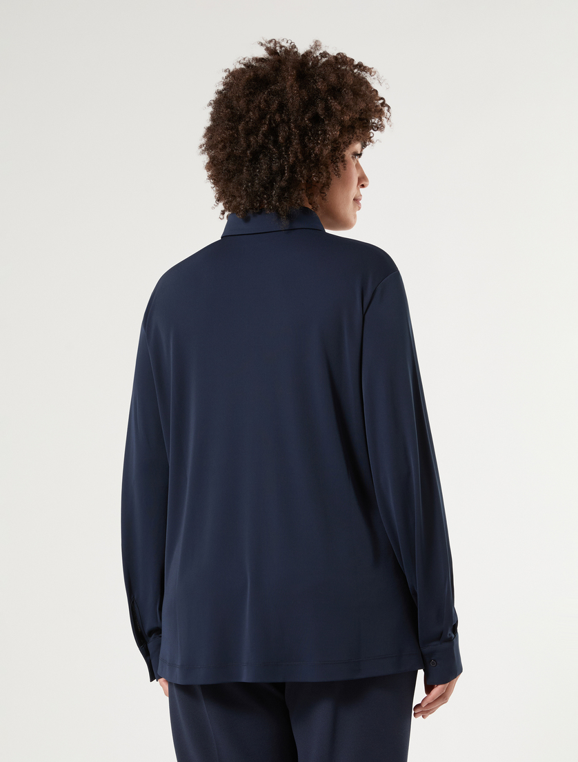 Camicia in jersey fluido - BLU NOTTE - Marina Rinaldi - 4
