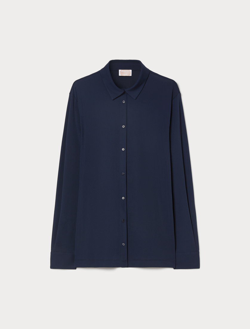 Camicia in jersey fluido - BLU NOTTE - Marina Rinaldi