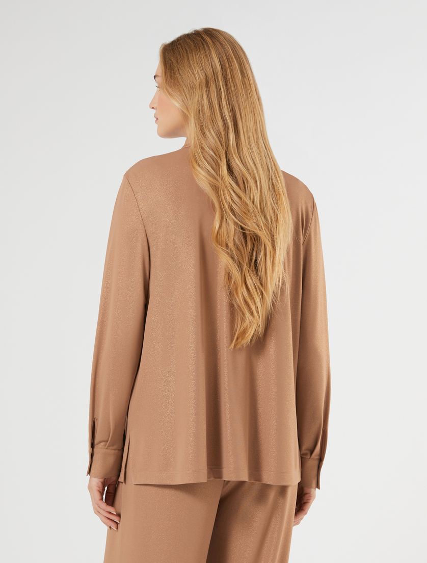 Camicia in jersey fluido - CARAMELLO - Marina Rinaldi - 4
