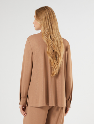 Fluid jersey shirt - CARAMEL - Marina Rinaldi - 4