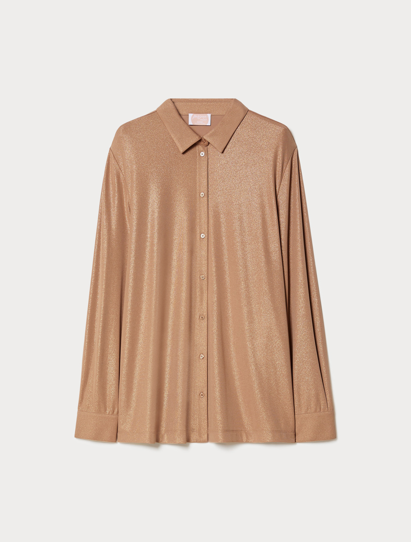 Camicia in jersey fluido - CARAMELLO - Marina Rinaldi