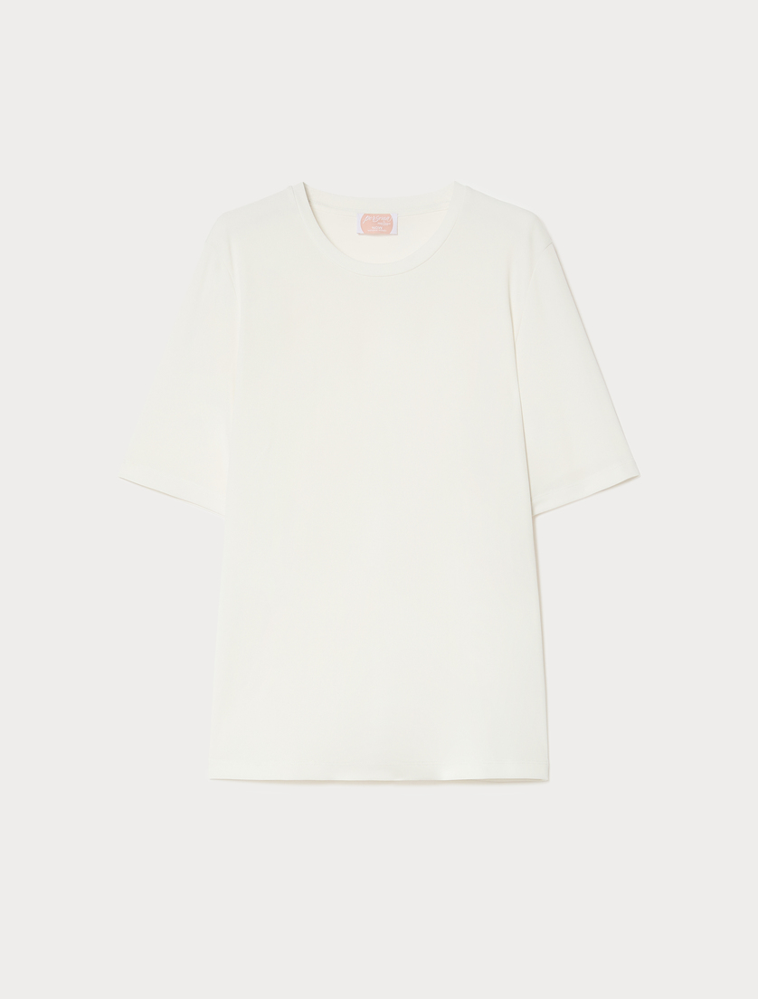 T-shirt in fluid stretch jersey fabric - WHITE - Marina Rinaldi