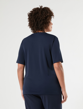 T-shirt in fluid stretch jersey fabric - MIDNIGHTBLUE - Marina Rinaldi - 4