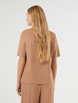 T-shirt in fluid stretch jersey fabric - CARAMEL - Marina Rinaldi - 4