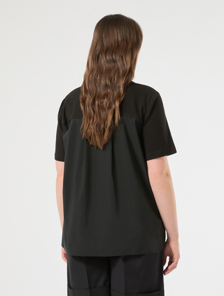Jersey and poplin T-shirt - BLACK - Marina Rinaldi - 4