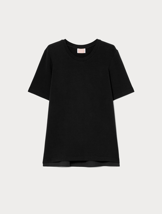 Jersey and poplin T-shirt - Marina Rinaldi