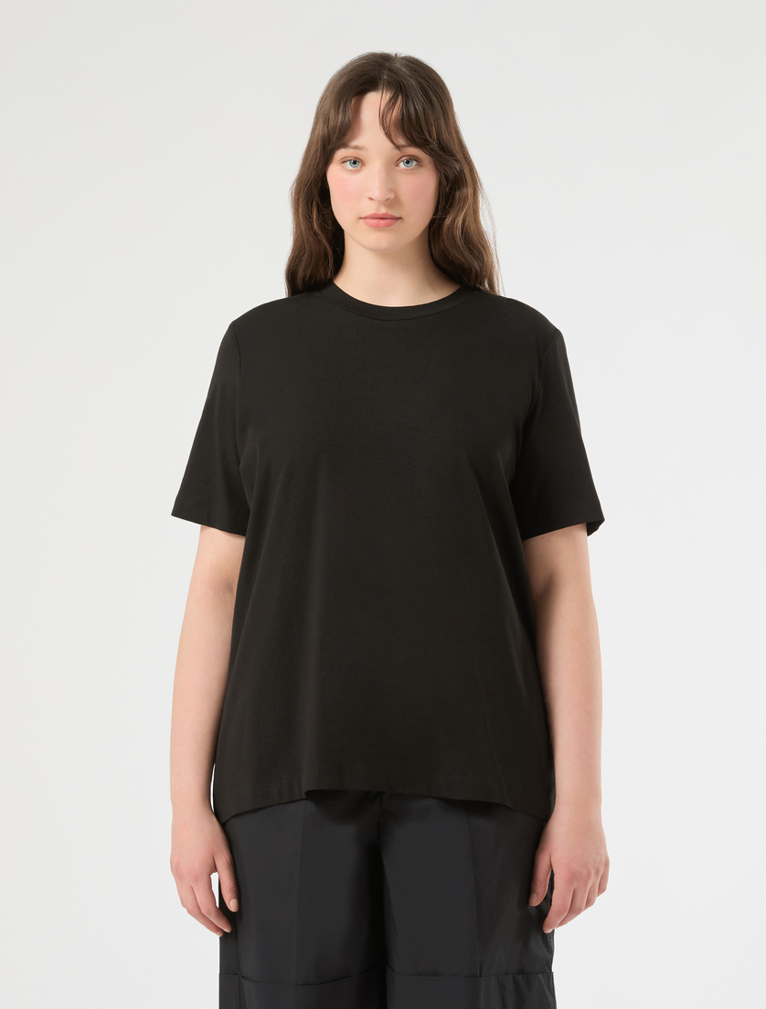 T-shirt in jersey e popeline - NERO - Marina Rinaldi - 3