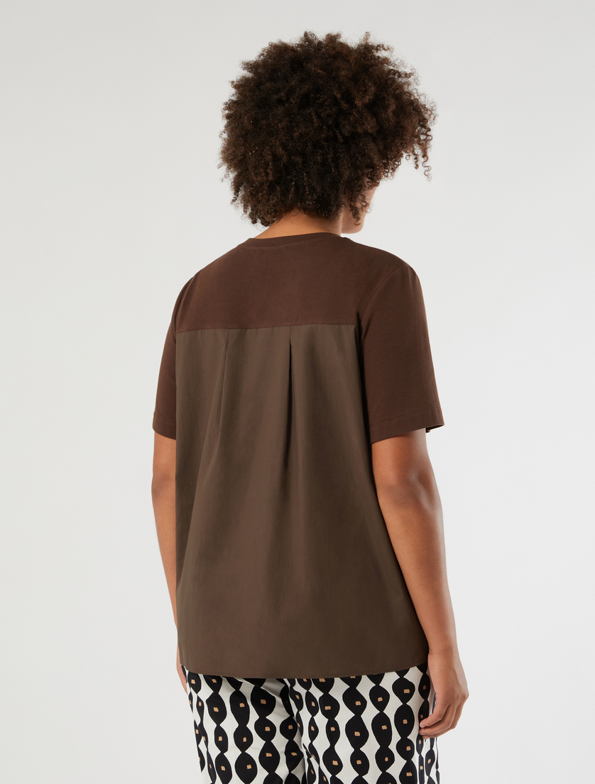 T-shirt en jersey et popeline - CACAO - Marina Rinaldi - 4