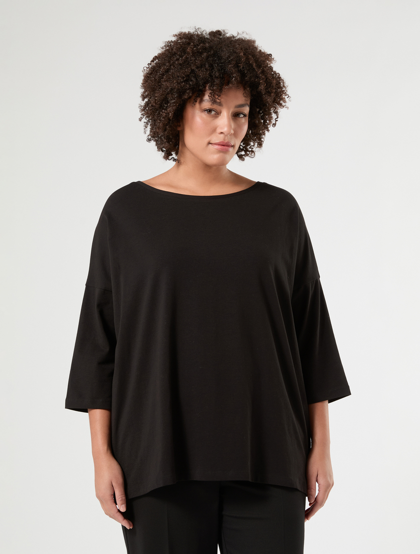 T-shirt in jersey - NERO - Marina Rinaldi - 3