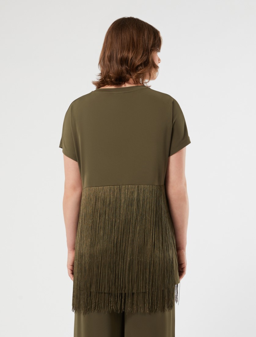 Crepe interlock jersey T-shirt - KAKI - Marina Rinaldi - 4