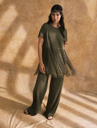 Crepe interlock jersey T-shirt - Marina Rinaldi