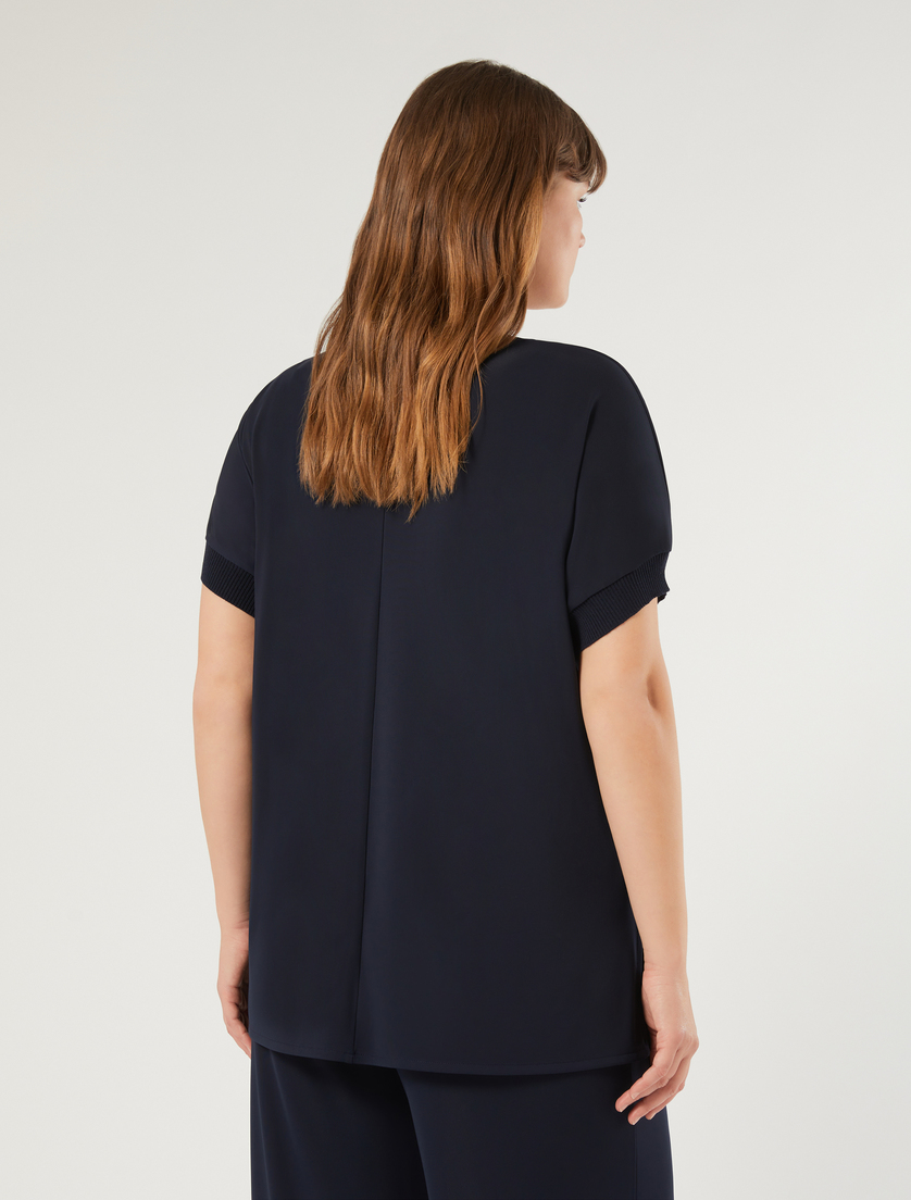 T-shirt in jersey fluido e maglia - BLU NOTTE - Marina Rinaldi - 4