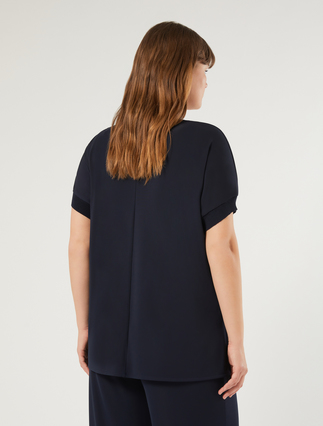 T-shirt in fluid jersey and knit fabric - MIDNIGHTBLUE - Marina Rinaldi - 4