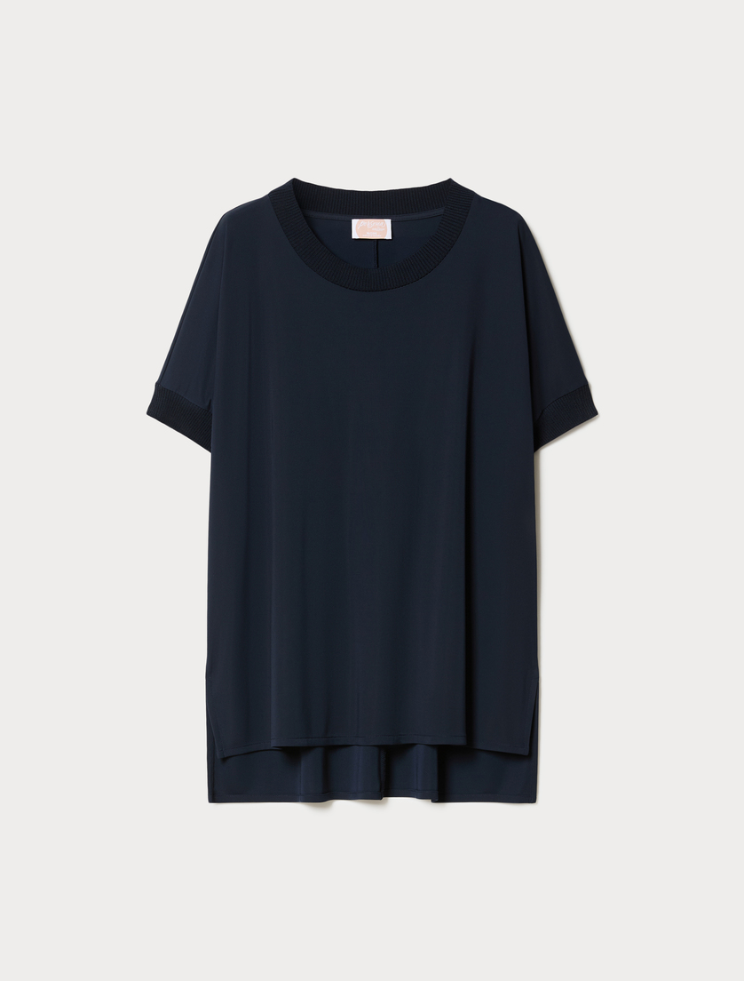 T-shirt in jersey fluido e maglia - BLU NOTTE - Marina Rinaldi