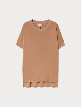T-shirt in fluid jersey and knit fabric - Marina Rinaldi