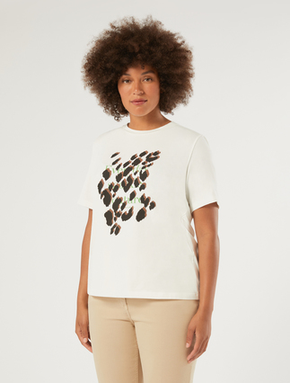 T-Shirt aus bedrucktem Jersey - WEISS - Marina Rinaldi - 3