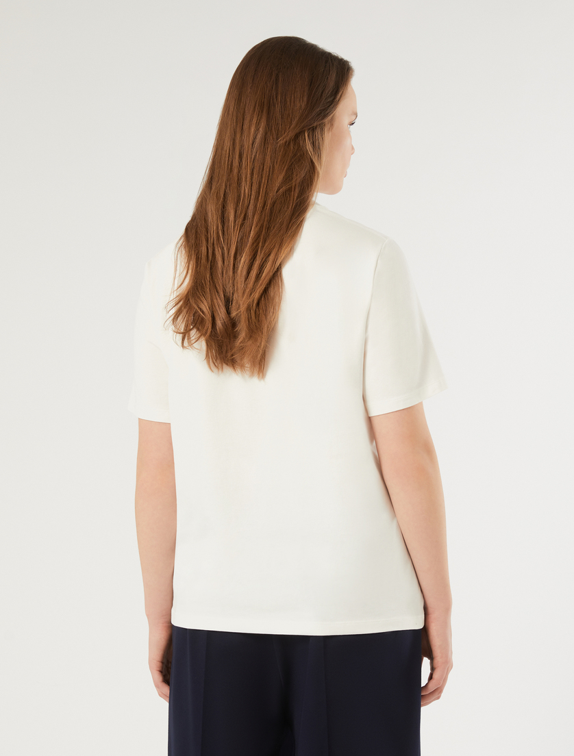 Jersey print T-shirt - WHITE - Marina Rinaldi - 4