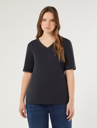 Cotton T-shirt - MIDNIGHTBLUE - Marina Rinaldi - 3