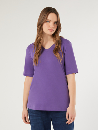 Cotton T-shirt - PURPLE - Marina Rinaldi - 3