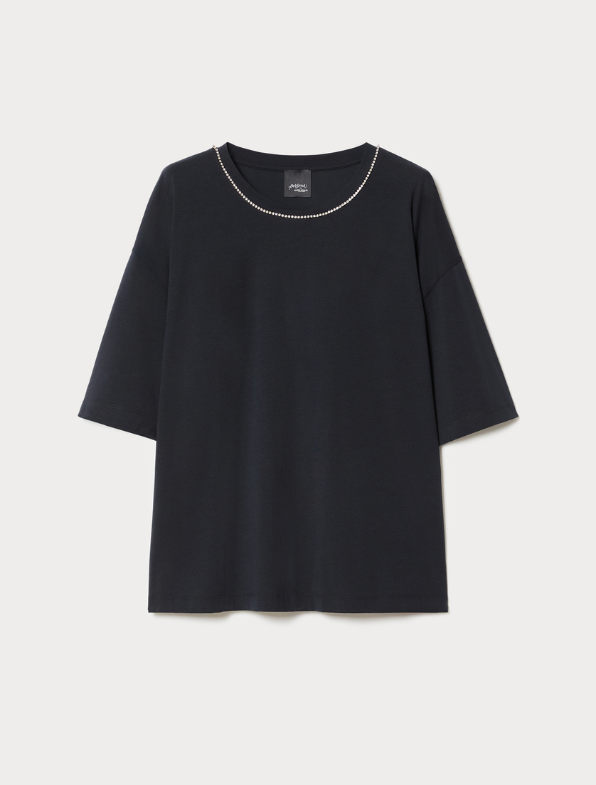 T-shirt in jersey - BLU NOTTE - Marina Rinaldi