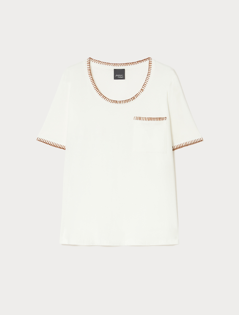 Jersey pocket T-shirt - WHITE - Marina Rinaldi