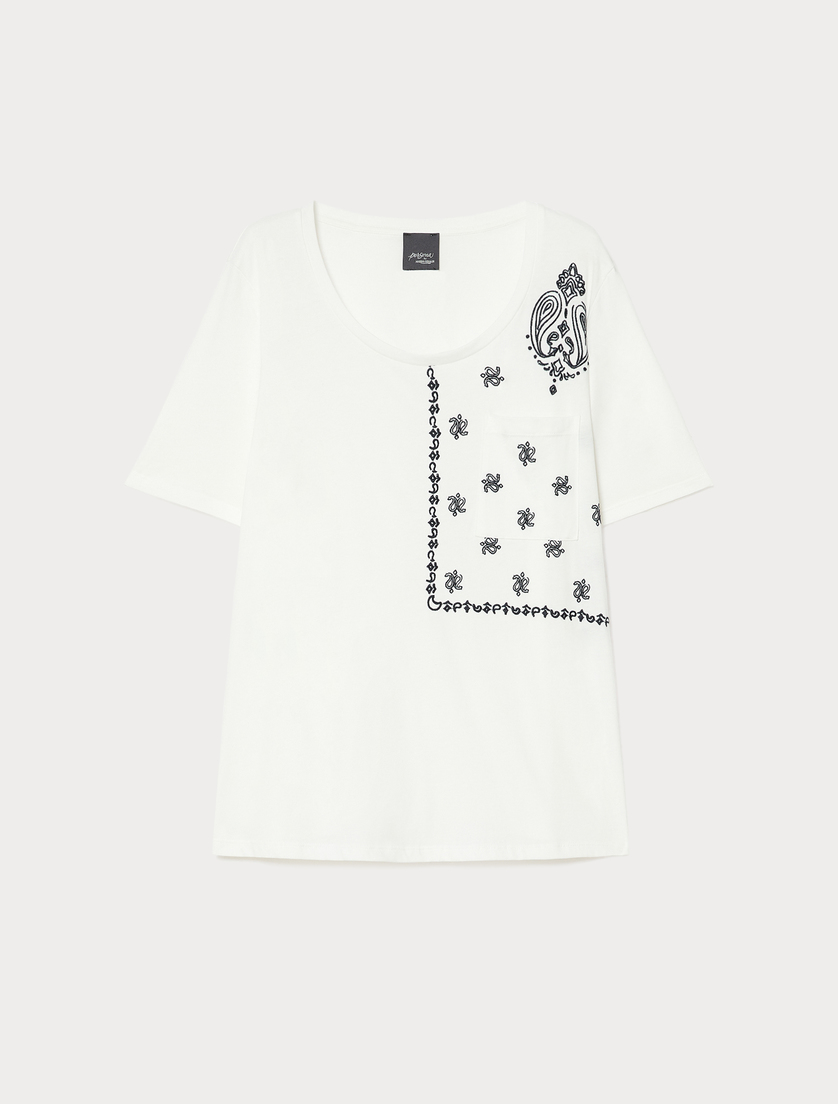Jersey pocket T-shirt - WHITE - Marina Rinaldi
