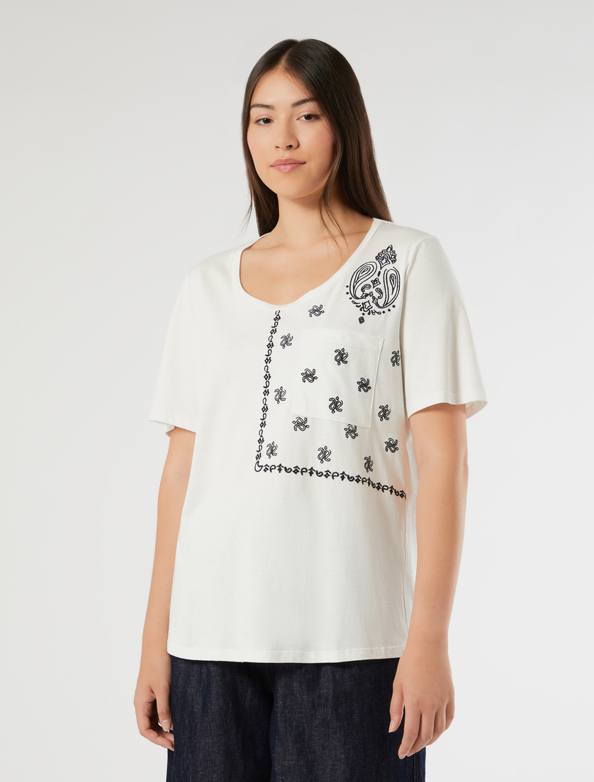 Jersey pocket T-shirt - WHITE - Marina Rinaldi - 3