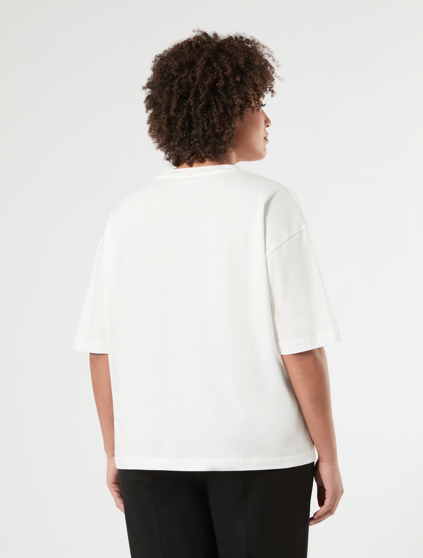 Printed cotton jersey T-shirt - WHITE - Marina Rinaldi - 4
