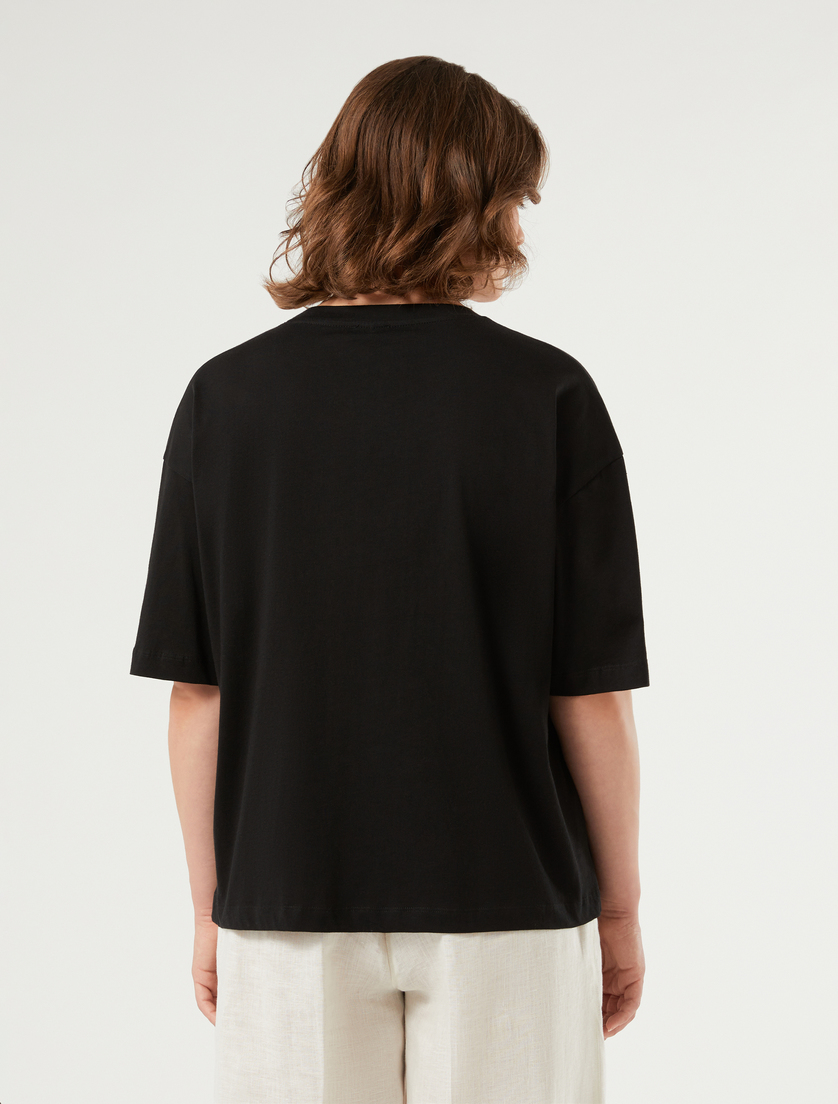 Printed cotton jersey T-shirt - BLACK - Marina Rinaldi - 4