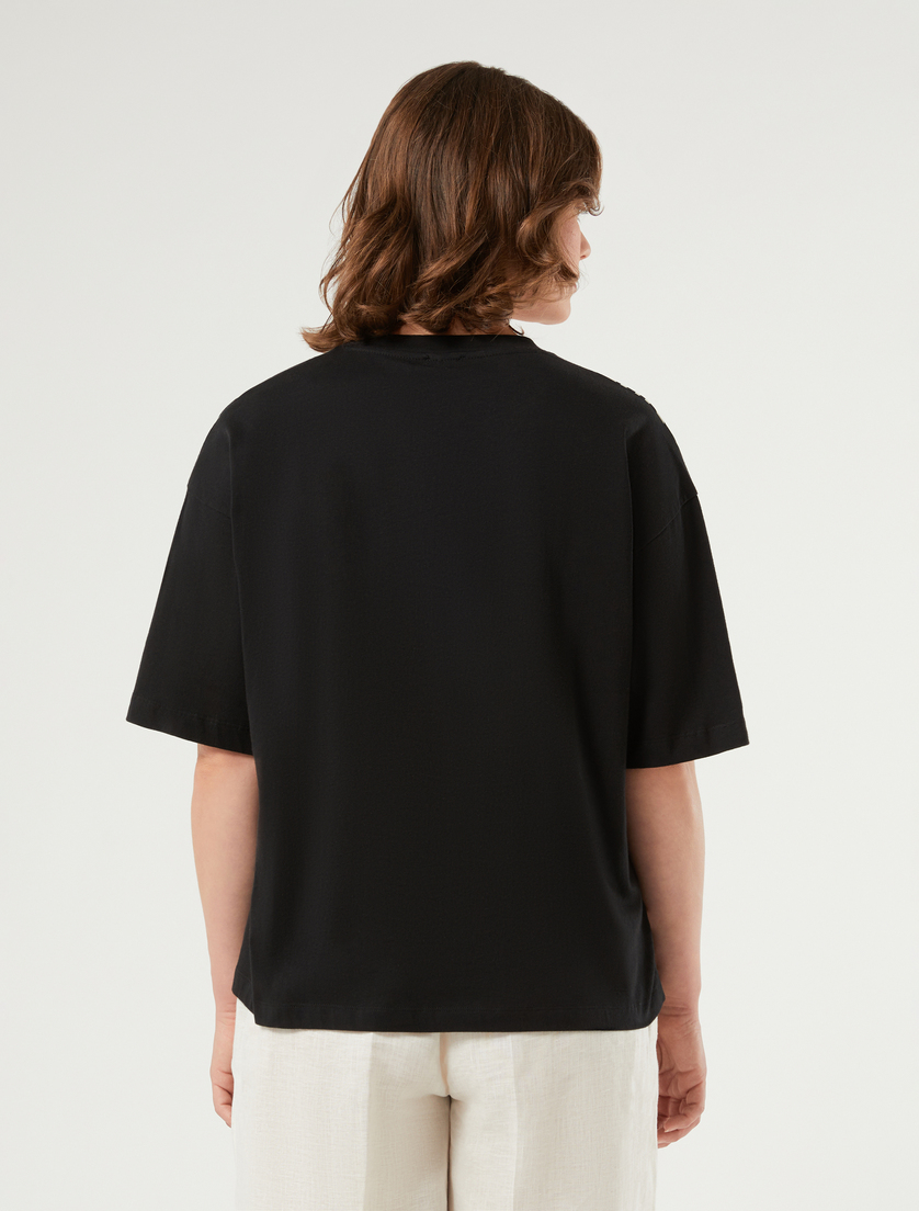 Printed cotton jersey T-shirt - BLACK - Marina Rinaldi - 4