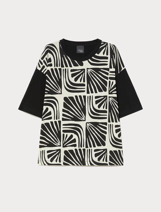 Printed cotton jersey T-shirt - Marina Rinaldi