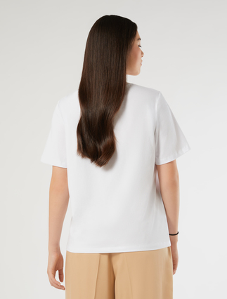 Stretch cotton jersey T-shirt - WHITE - Marina Rinaldi - 4