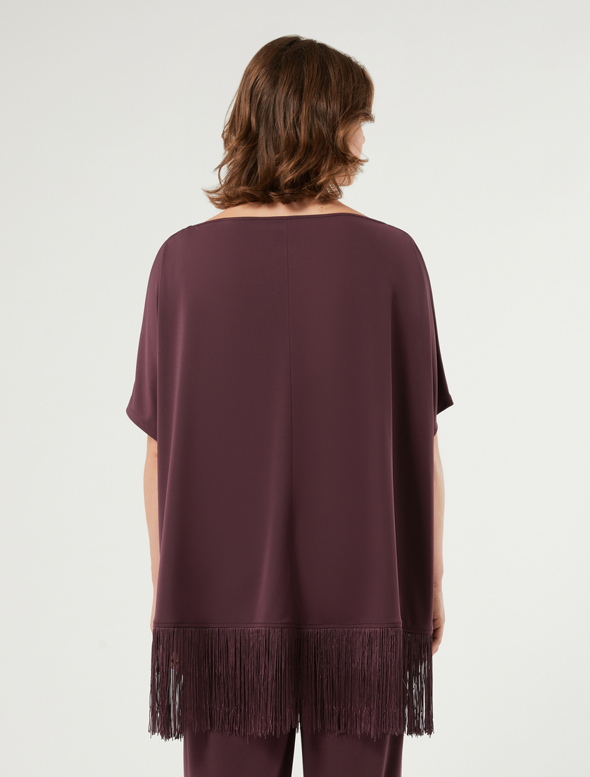 T-shirt in jersey con frange - PRUGNA - Marina Rinaldi - 4