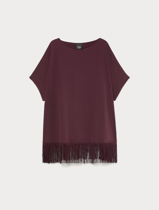 T-shirt in jersey con frange - Marina Rinaldi