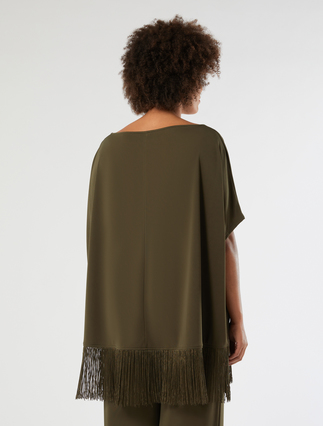 Jersey T-shirt with fringing - KAKI - Marina Rinaldi - 4
