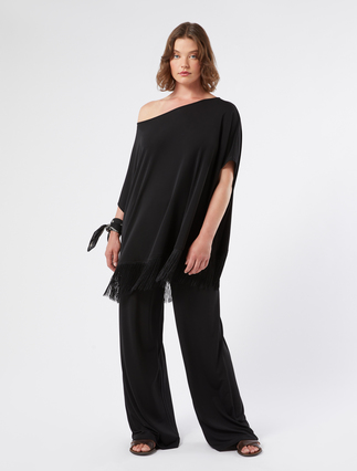 T-shirt in jersey con frange - Marina Rinaldi