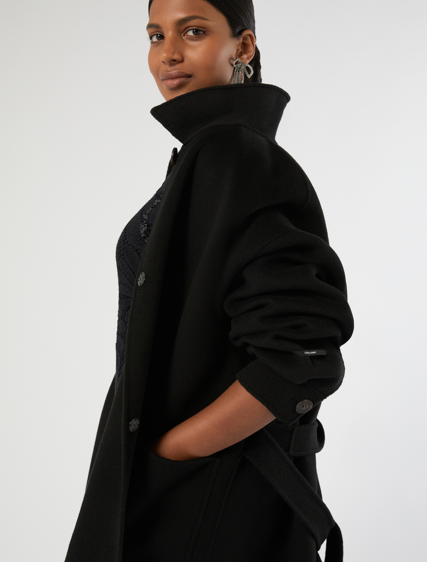 Mantel aus Doppelgewebe aus reiner Wolle - SCHWARZ - Marina Rinaldi - 5